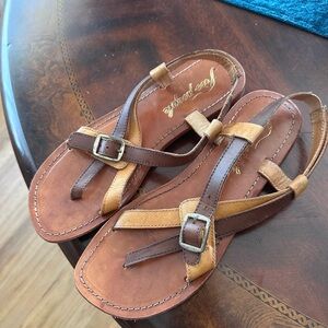 Free people Brown and Tan Leather Sandals